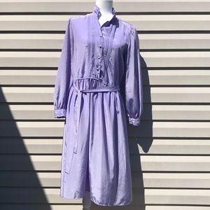 Vtg 80s lilac teacher secretary dress collar